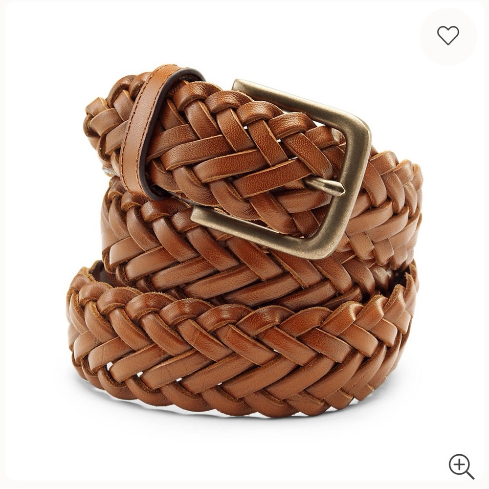 Lands' End Tan Braided Leather Belt